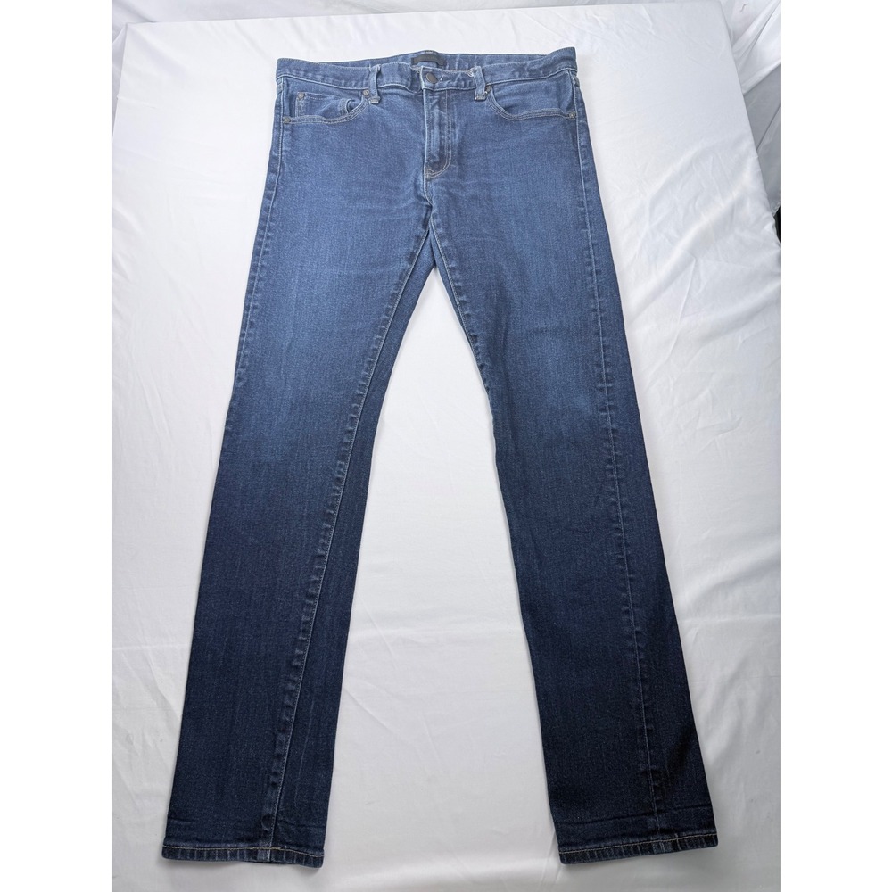 Uniqlo 35x34 Straight Jeans Dark Wash Stretch Denim Men's